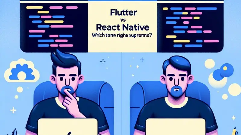 Comparing Flutter and React Native in Mobile App Development: Which One Reigns Supreme?, Concept art for illustrative purpose - Monok