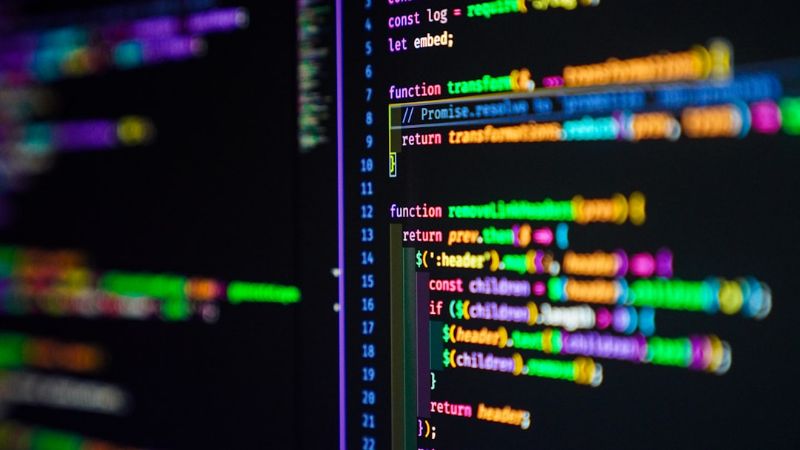black flat screen computer monitor - Javascript program in a vscode code editor with Dracula theme, tags: web - unsplash